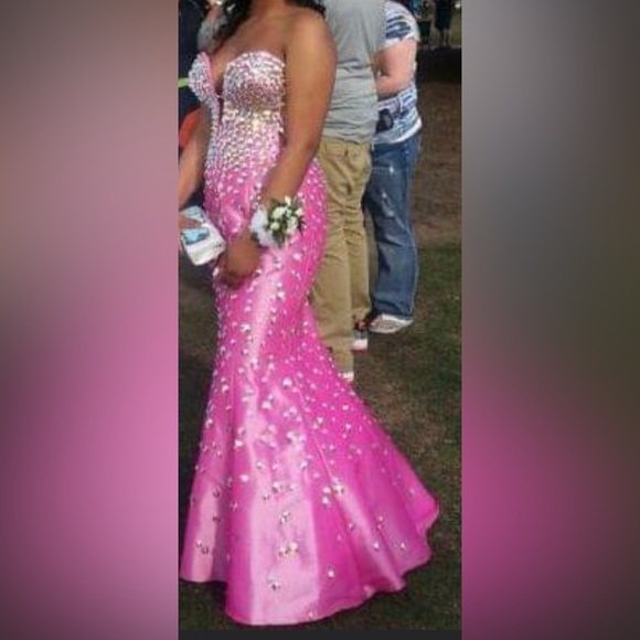 Jovani 944 Prom Dress Pageant Gala Mermaid Long Gown Fuchsia - Picture 2 of 7